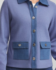 Denim Colorblock Marl Shirt Jacket