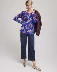 Ella Boatneck Printed Pullover Sweater