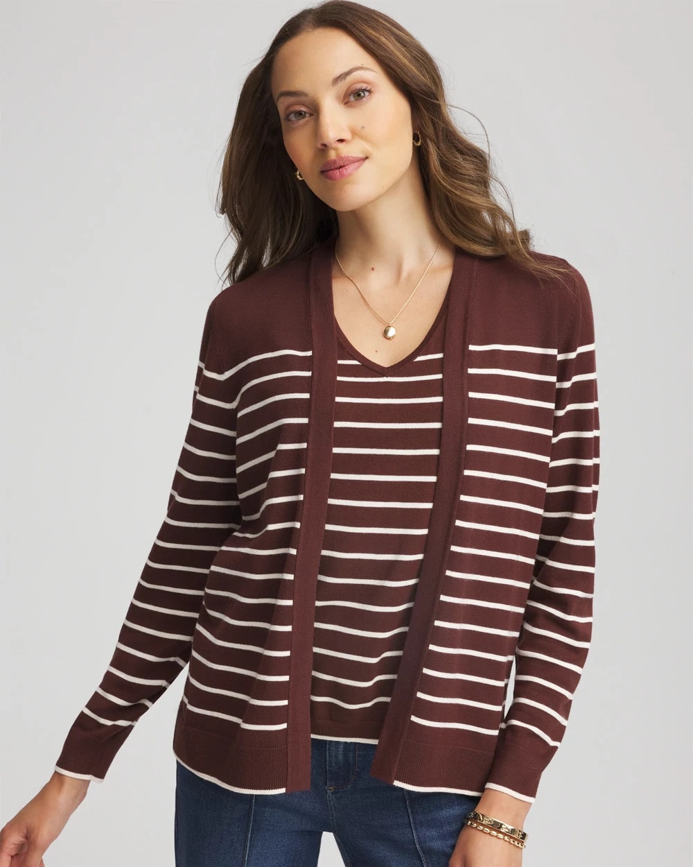 Ella Striped Long-Sleeve Cardigan