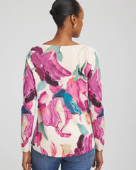 Ella Boatneck Watercolor Pullover Sweater