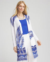 Island Motif Pointelle Long Cardigan
