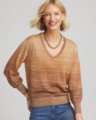 Ombre Metallic Pullover Sweater