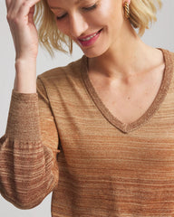 Ombre Metallic Pullover Sweater