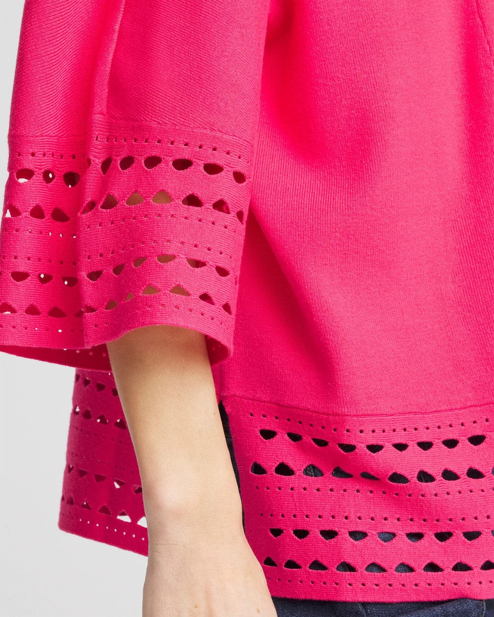 Cutout Open-Front Cardigan