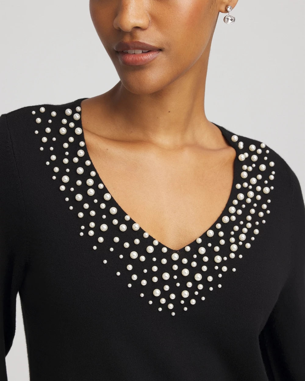 Ella Embellished V-Neck Sweater