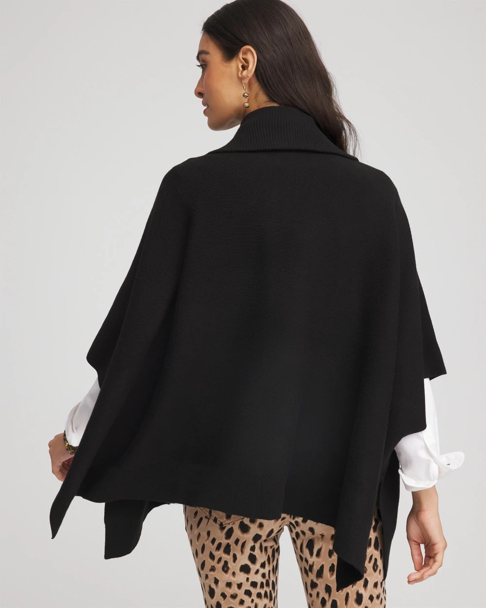 Cashmere-Blend Pullover Sweater Poncho