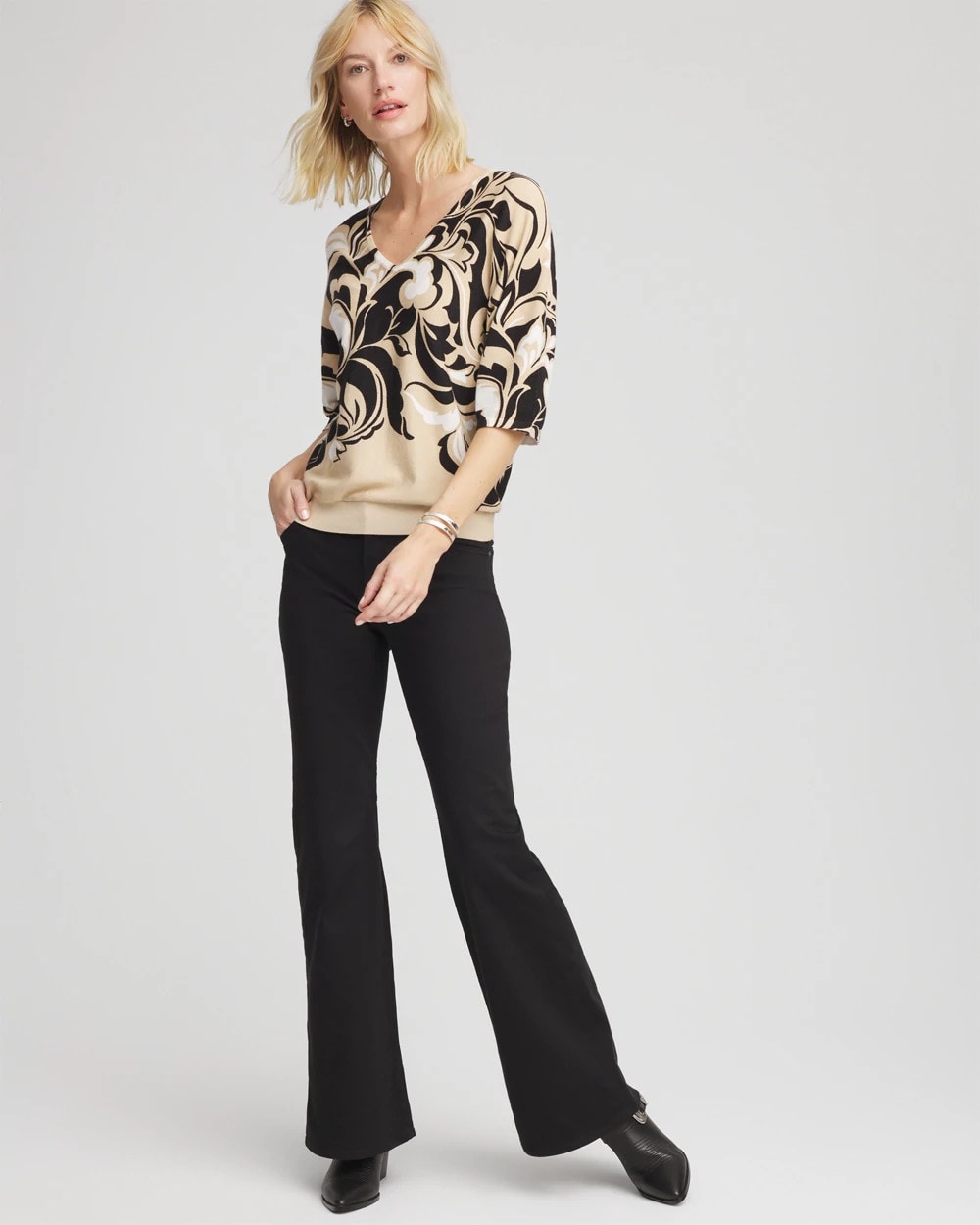 Printed Dolman Sweater