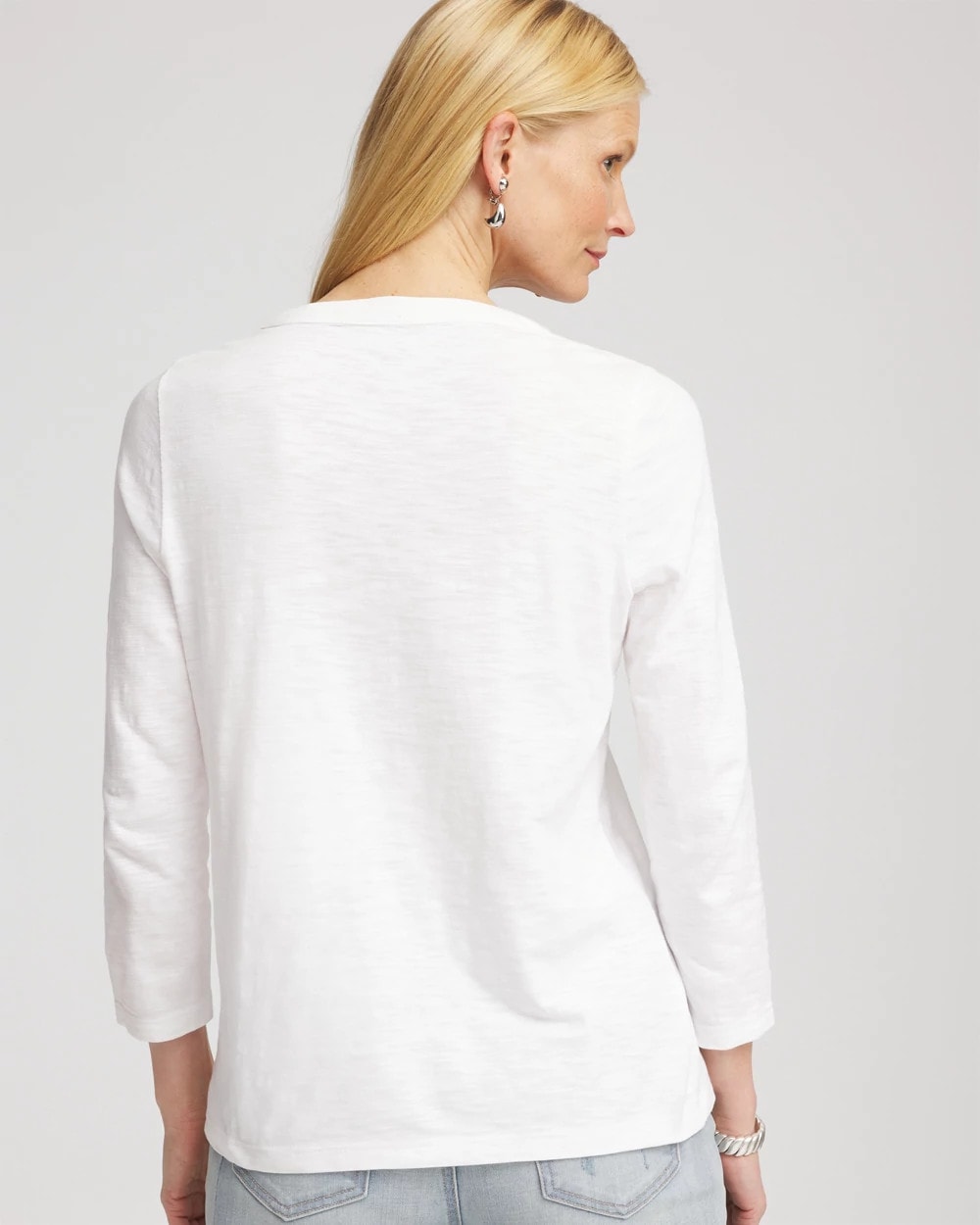 Slub Splitneck Button Tee