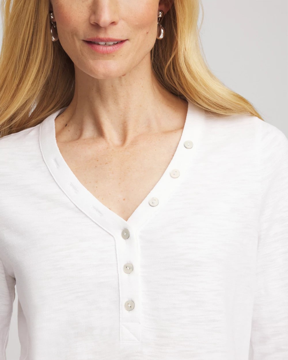 Slub Splitneck Button Tee