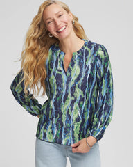 Ocean Plume Crinkle Top