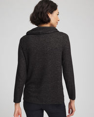 Lace Hem Cowlneck Top