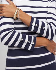 Striped 3/4 Sleeve Perfect Tee