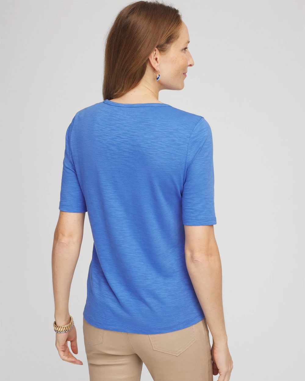 Slub Crewneck Button Tee
