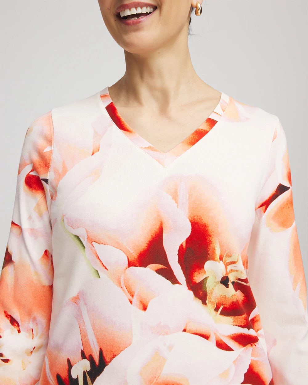 Tropical Floral 3/4 Sleeve Tee