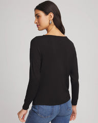 Embellished Cowlneck Dolman Tee