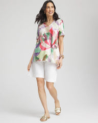 Floral Short Sleeve Forward-Seam Tee