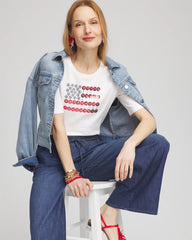Flag Embellished Knit Tee