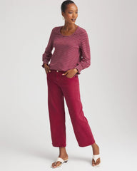Smocked-Sleeve Cotton-Slub Tee