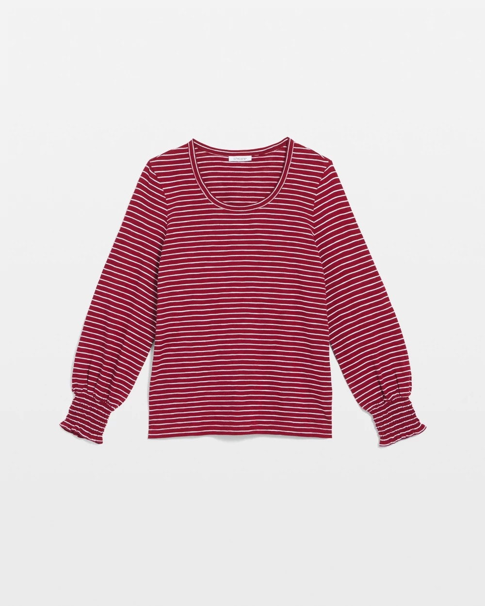 Smocked-Sleeve Cotton-Slub Tee