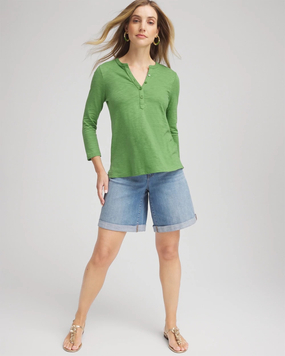 Cotton Slub Henley Shirt