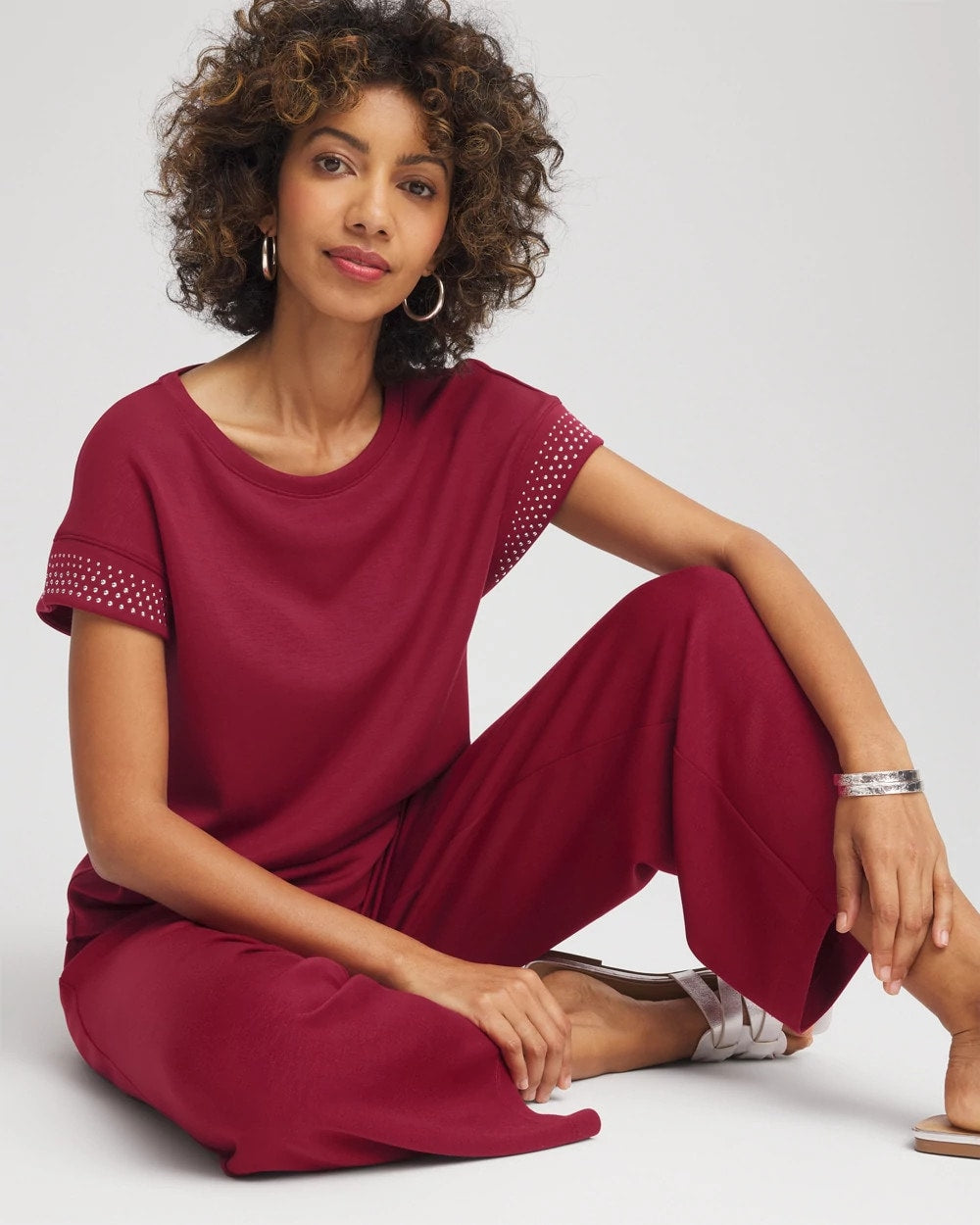 Zenergy® Embellished Short-Sleeve Top