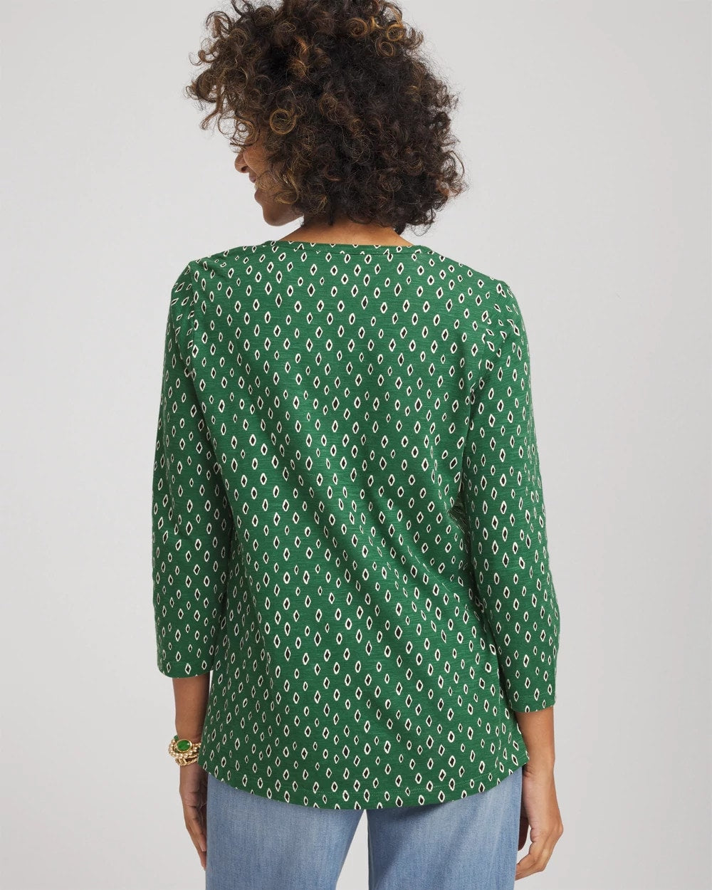 Geo Cotton Slub Henley Shirt