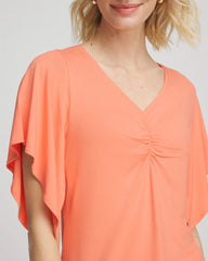 Touch of Cool™ Handkerchief-Sleeve V-Neck Tee