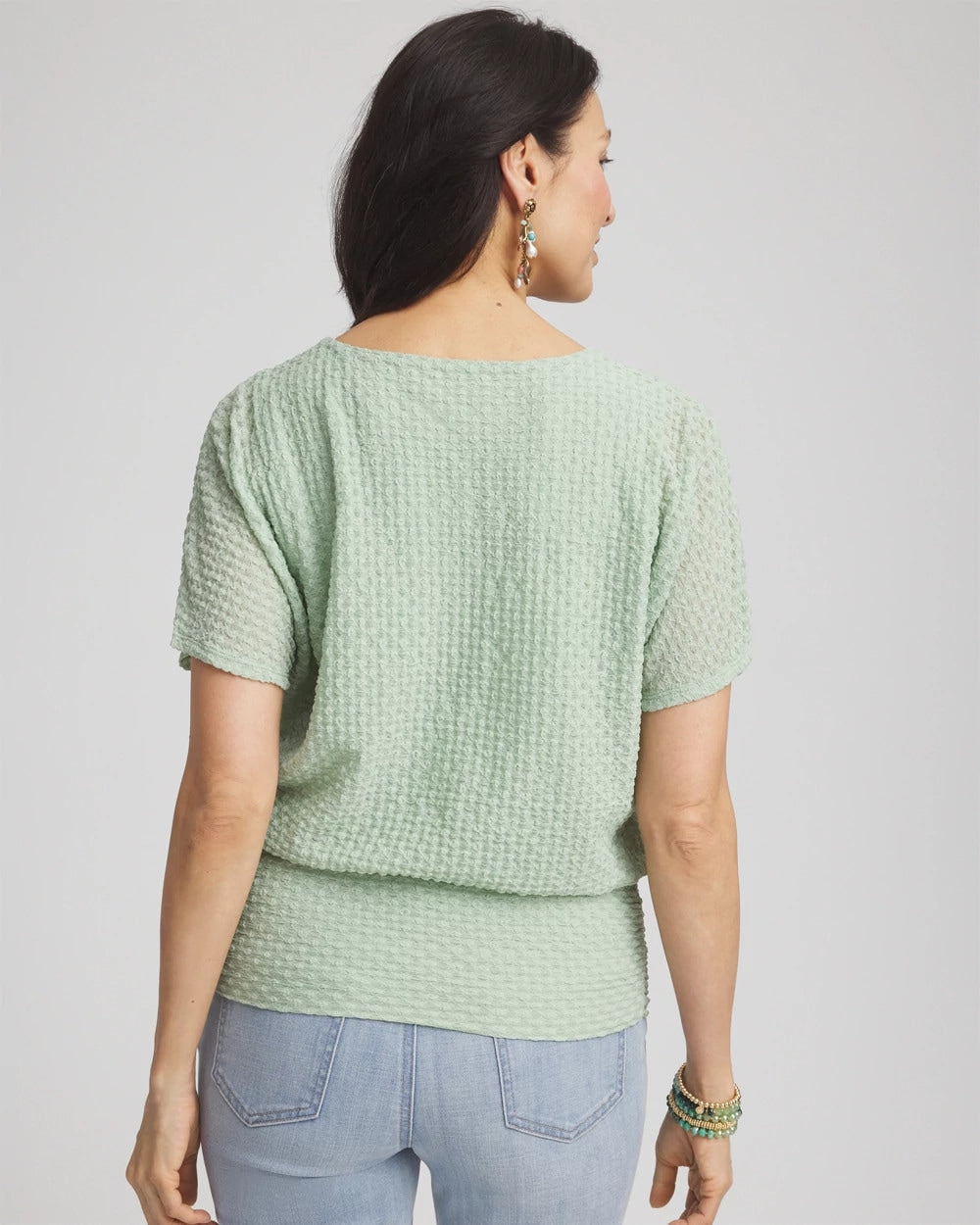 Jacquard Banded Hem Top