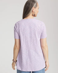 Polka-Dot Short Sleeve Forward Seam Tee