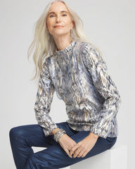 Sequin Reptile Funnel Neck tee