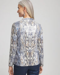 Sequin Reptile Funnel Neck tee