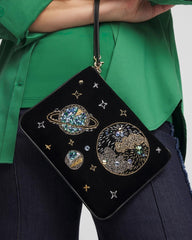 Planets & Stars Velvet Pouch Wristlet