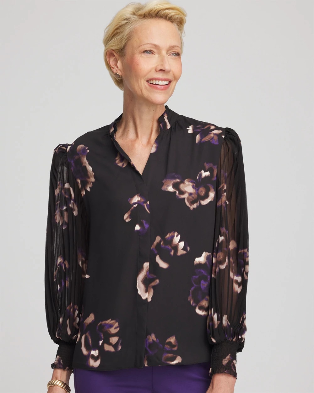 Fjord Flora Opaque Crepe Blouse