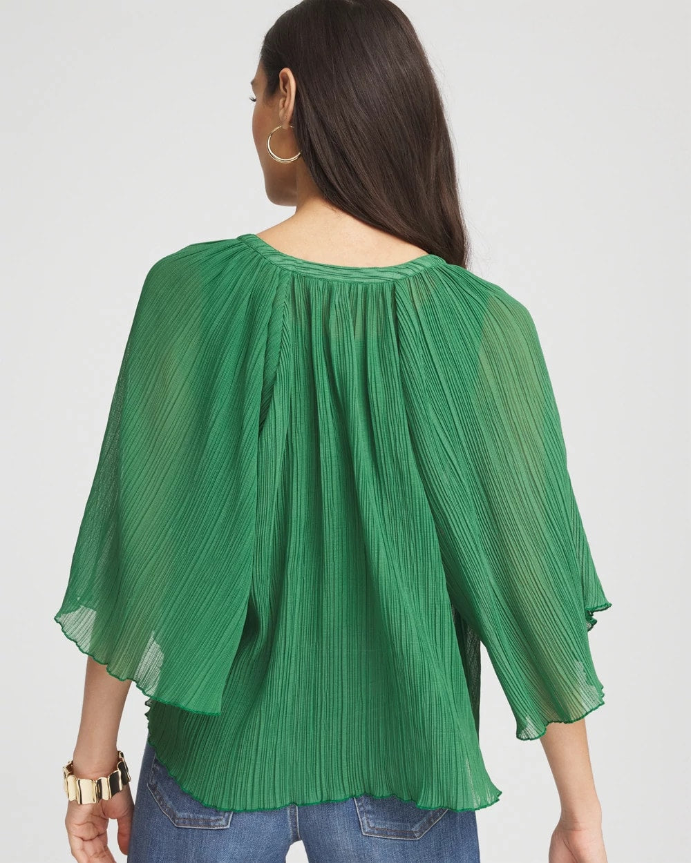 Textured Pleated Chiffon Blouse