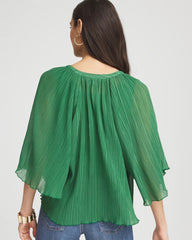 Textured Pleated Chiffon Blouse