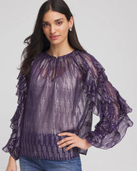 Georgette Ruffle Sleeve Blouse