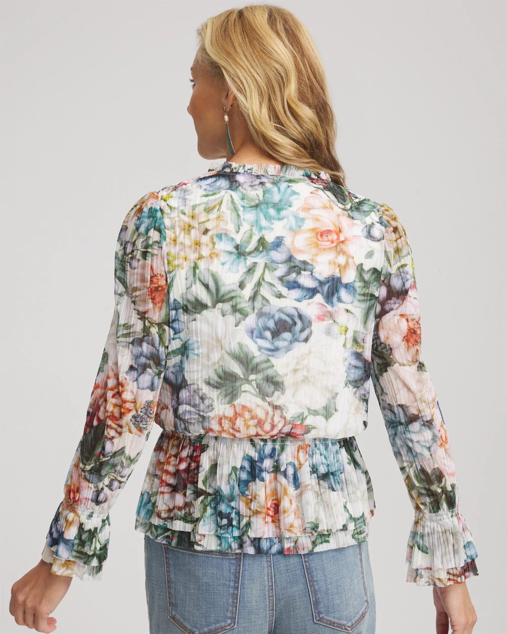 Rose Print Crinkle Top