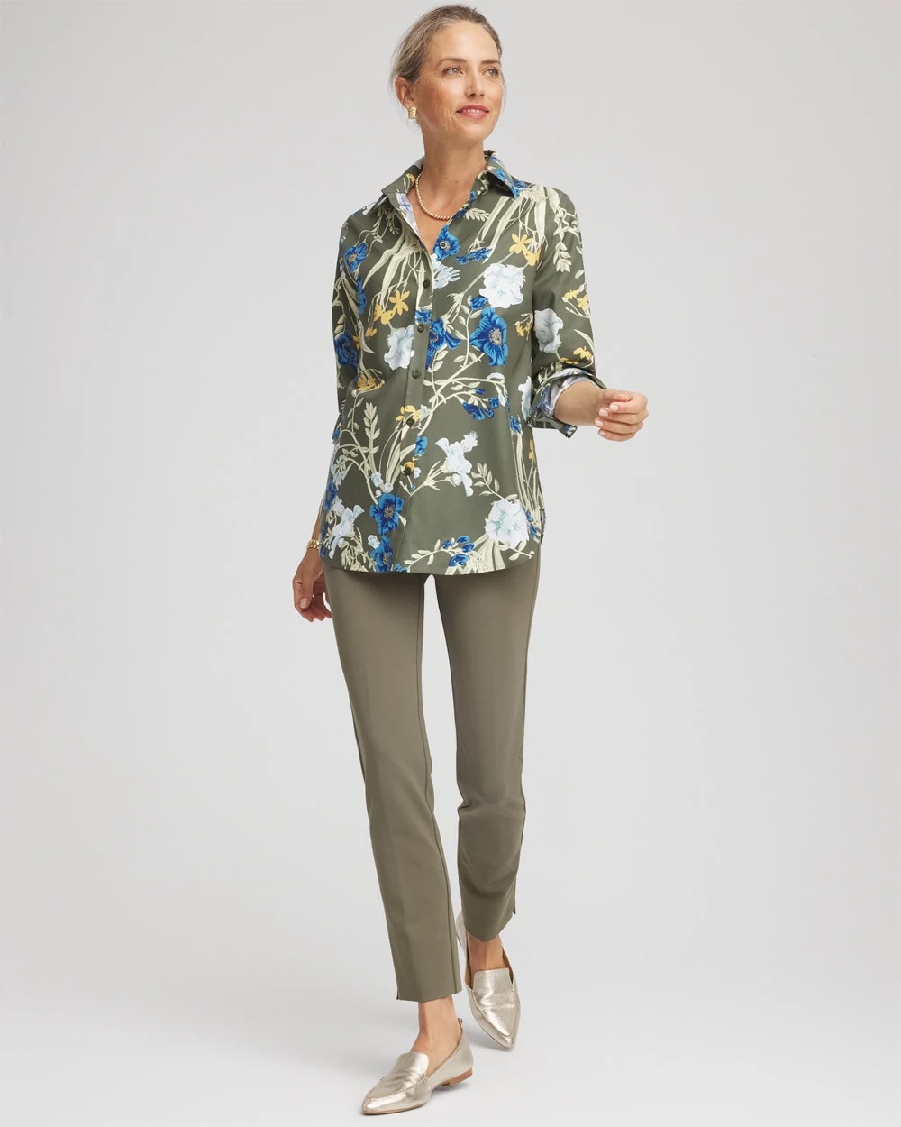 No Iron™ Printed Sateen Shirt
