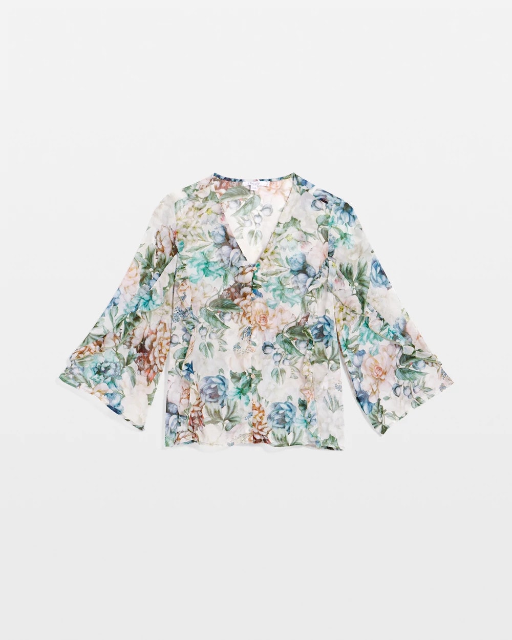Georgette Ruffled V-Neck Blouse