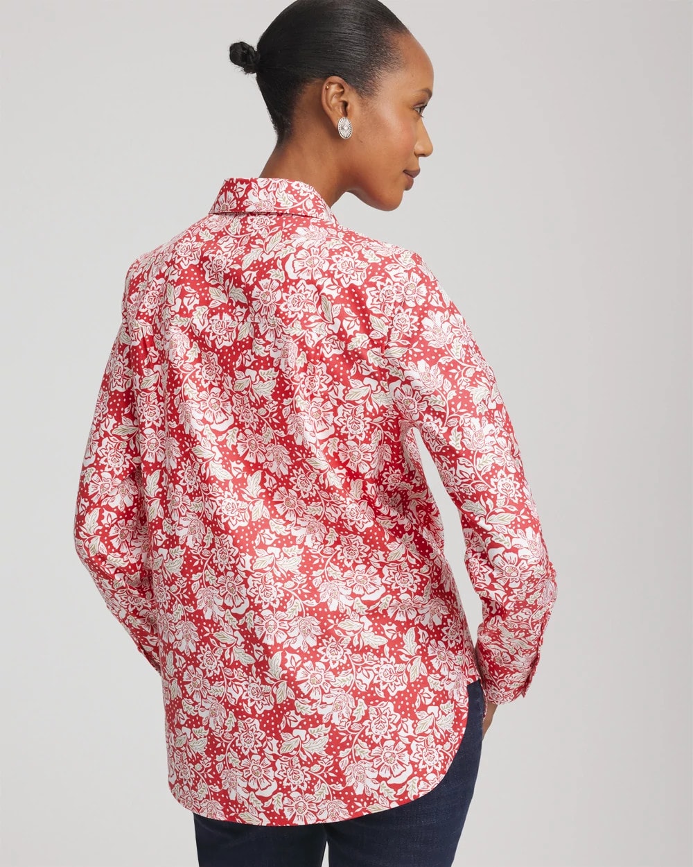 No Iron™ Long-Sleeved Folklore-Floral Shirt