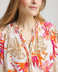 Floral Braided Batwing Blouse