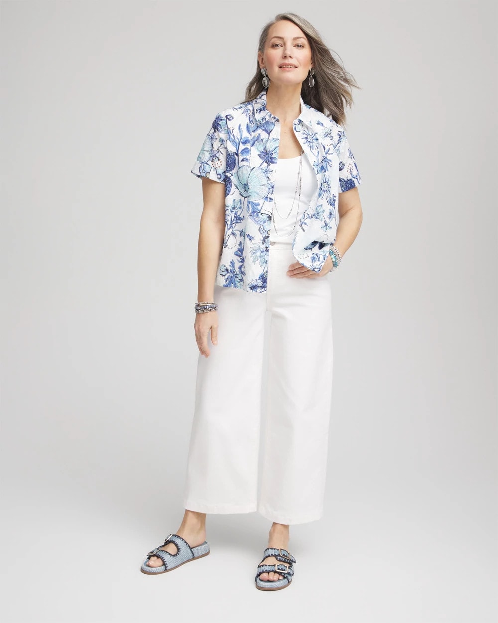 Butterfly Voile Short Sleeve Shirt
