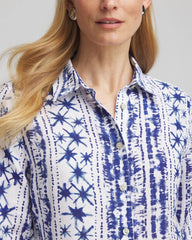 No Iron™ Star Print Linen Shirt