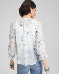 Georgette Sheer Ruffle Blouse