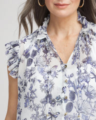 Butterfly Ruffle Collar Blouse