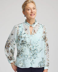 Floral Georgette Peasant Blouse