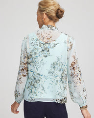 Floral Georgette Peasant Blouse