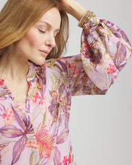 Floral Georgette Pintuck Blouse