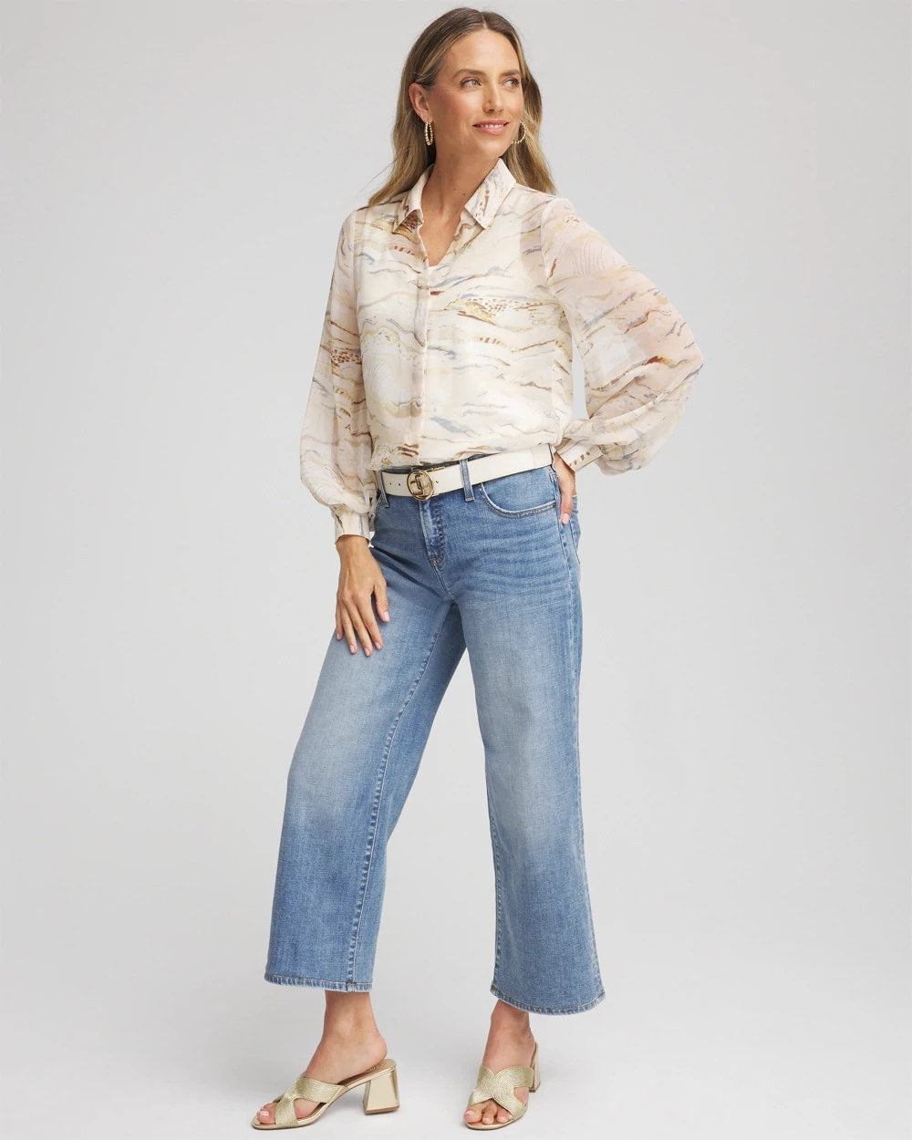 Georgette Blouson Sleeve Blouse