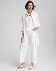 Pintuck Placket Linen Tunic